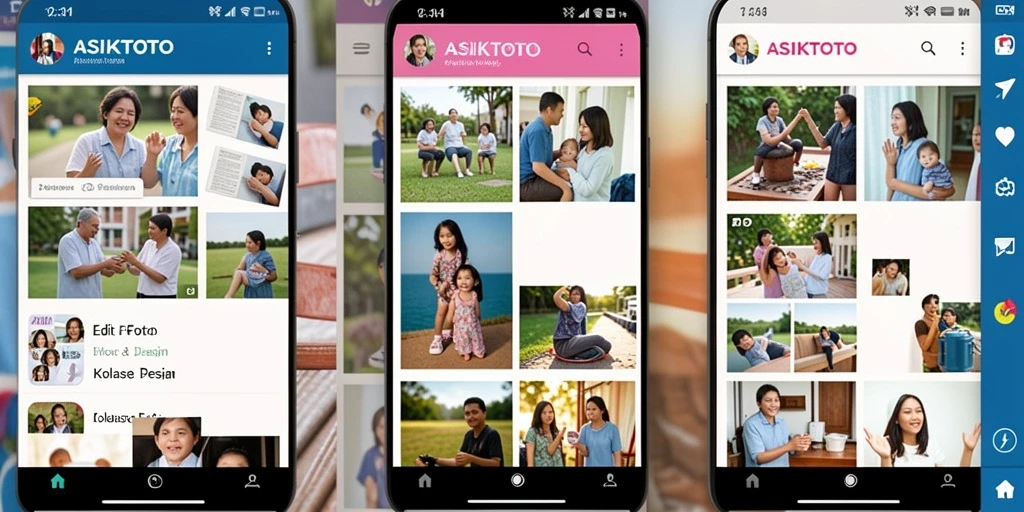 Tampilan antarmuka utama ASIKTOTO dengan berbagai opsi kolase foto.