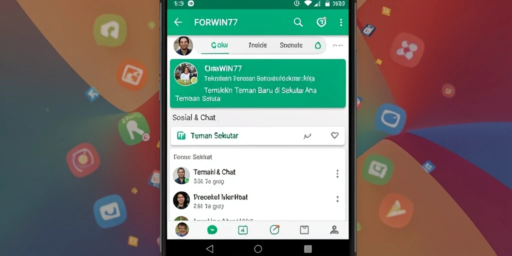 Tangkapan layar utama FORWIN77 menunjukkan antarmuka yang bersahabat untuk Teman Sekitar.